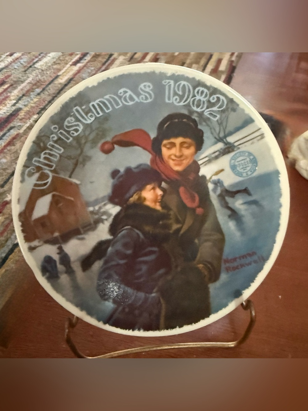 VINTAGE Knowles Norman Rockwell Christmas Courtship 8" Plate 1982
